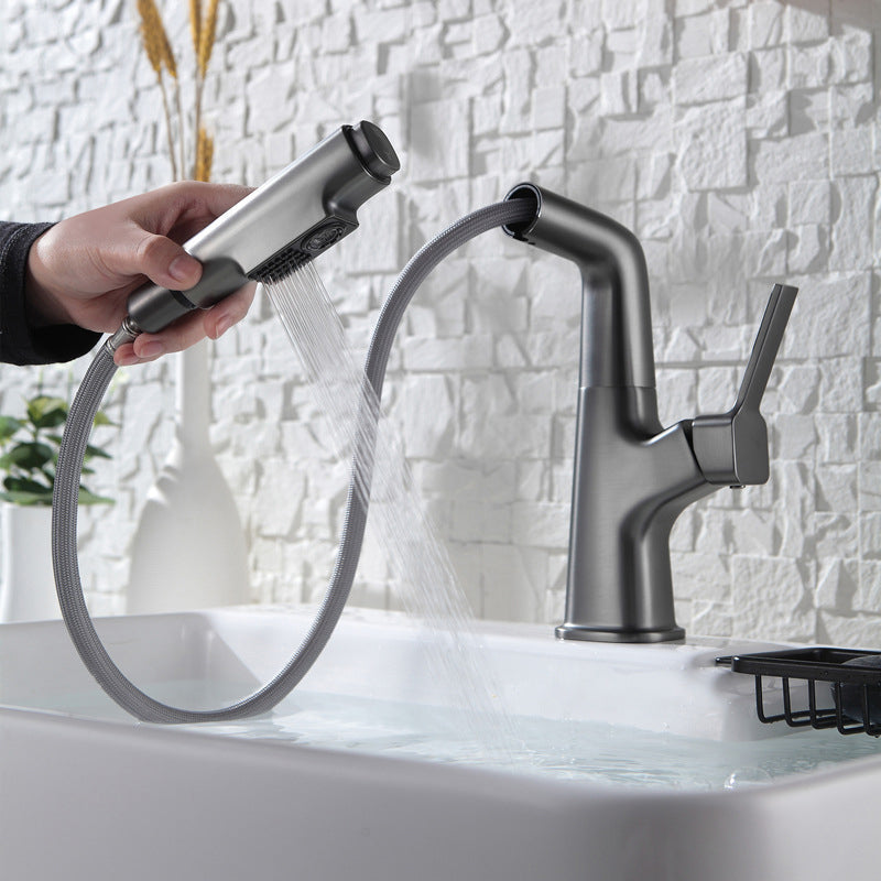 1 Handles Contemporary Vessel Sink Faucet 1 Hole Faucet for Bathroom Clearhalo 'Bathroom Remodel & Bathroom Fixtures' 'Bathroom Sink Faucets' 'Bathroom Sinks & Faucet Components' 'bathroom_sink_faucets' 'Home Improvement' 'home_improvement' 'home_improvement_bathroom_sink_faucets' 6131491