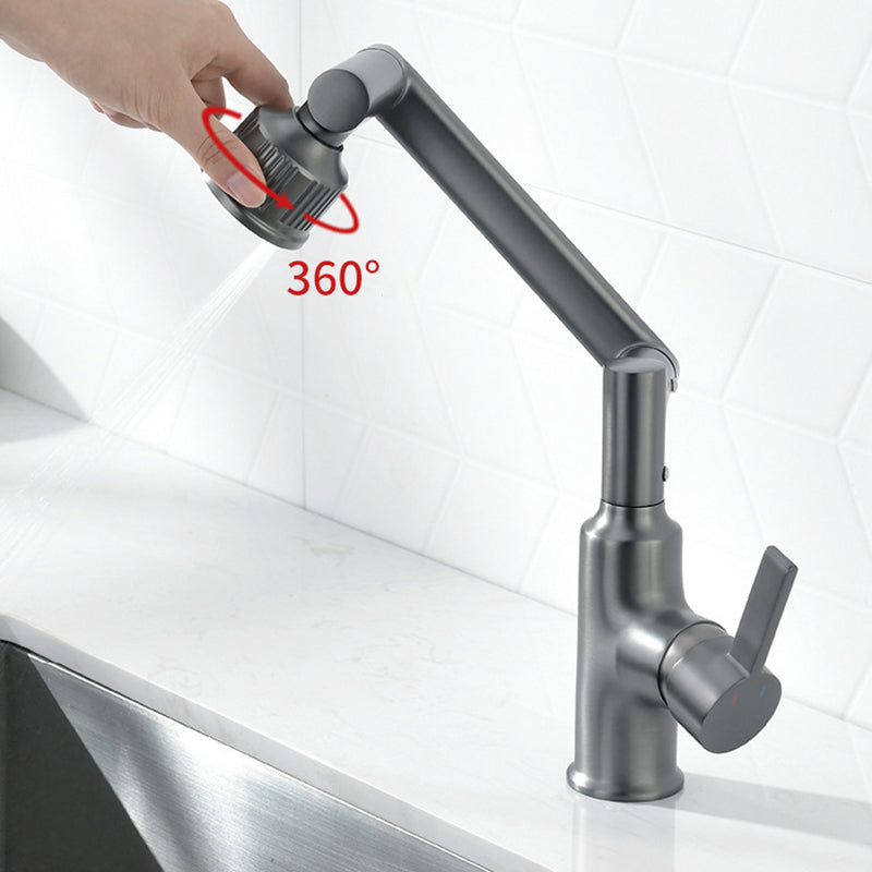 Contemporary Style Faucets One Lever Handles Vessel Sink Faucets Clearhalo 'Bathroom Remodel & Bathroom Fixtures' 'Bathroom Sink Faucets' 'Bathroom Sinks & Faucet Components' 'bathroom_sink_faucets' 'Home Improvement' 'home_improvement' 'home_improvement_bathroom_sink_faucets' 6131502