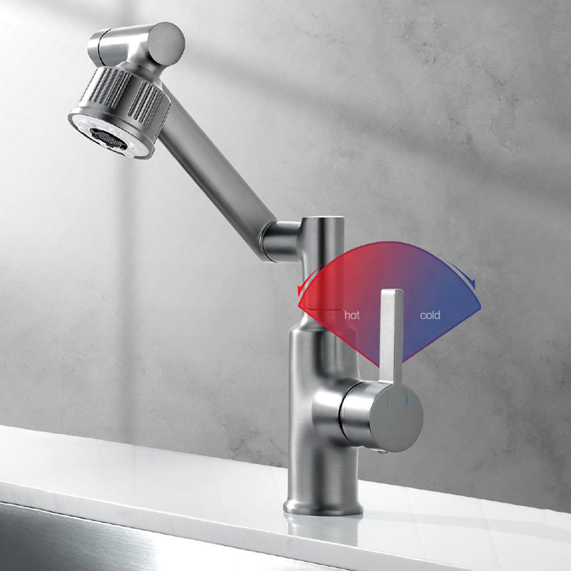 Contemporary Style Faucets One Lever Handles Vessel Sink Faucets Clearhalo 'Bathroom Remodel & Bathroom Fixtures' 'Bathroom Sink Faucets' 'Bathroom Sinks & Faucet Components' 'bathroom_sink_faucets' 'Home Improvement' 'home_improvement' 'home_improvement_bathroom_sink_faucets' 6131503