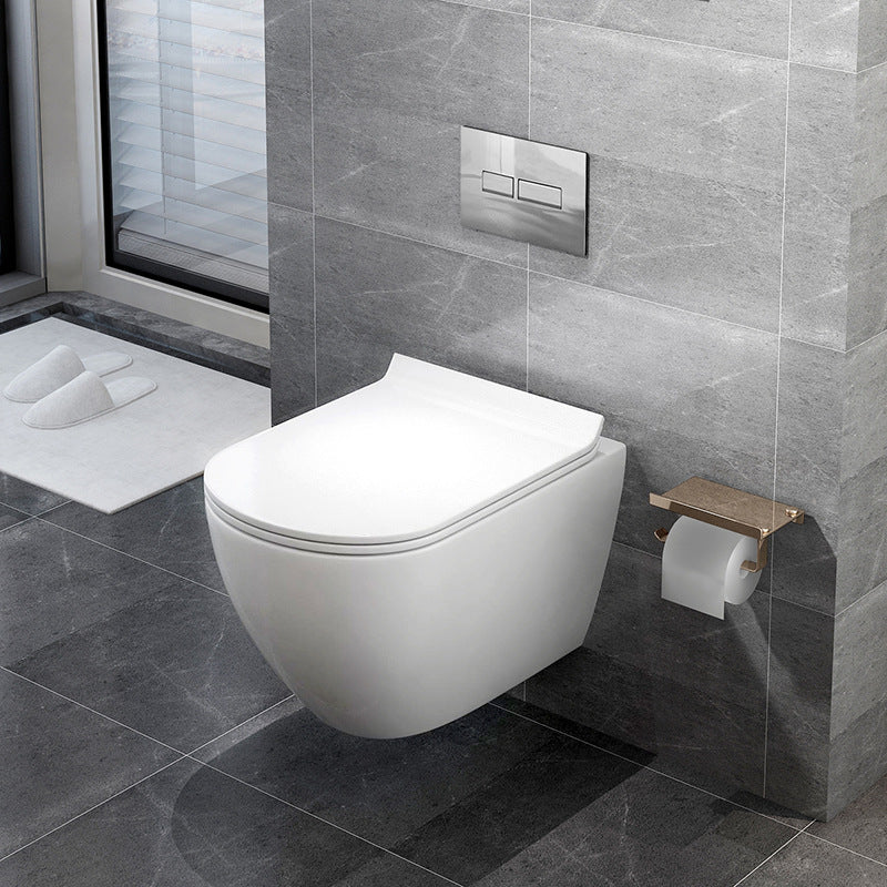 Wall Mount All-In-One Toilet Bowl Porcelain Contemporary Flush Toilet Clearhalo 'Bathroom Remodel & Bathroom Fixtures' 'Home Improvement' 'home_improvement' 'home_improvement_toilets' 'Toilets & Bidets' 'Toilets' 6135469