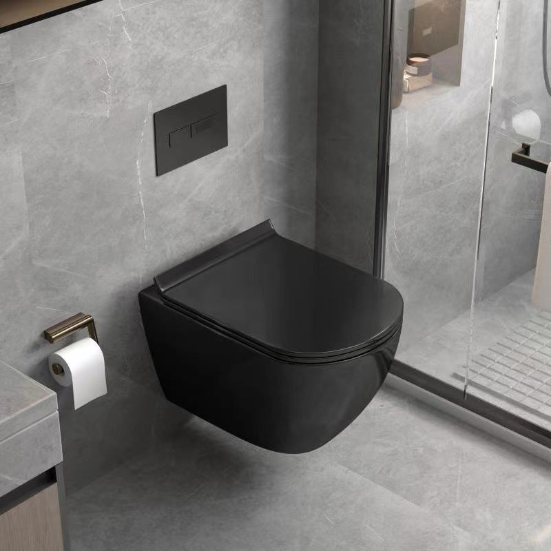 Wall Mount All-In-One Toilet Bowl Porcelain Contemporary Flush Toilet Clearhalo 'Bathroom Remodel & Bathroom Fixtures' 'Home Improvement' 'home_improvement' 'home_improvement_toilets' 'Toilets & Bidets' 'Toilets' 6135471