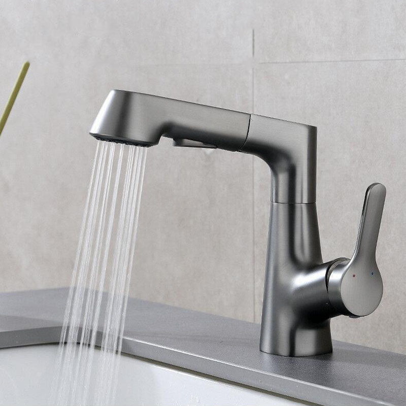 Contemporary Style Faucets Centerset Lever Handles Faucets for Bathroom Clearhalo 'Accueil' 'Amélioration Domiciliaire' 'bathroom_sink_faucets' 'Ensembles de Lavabo & de Robinet de Toilette' 'home_improvement' 'home_improvement_bathroom_sink_faucets' 'Robinet de Lavabo de Salle de Bain' 'Rénovation et Équipement de Salle de Bain' 6139931