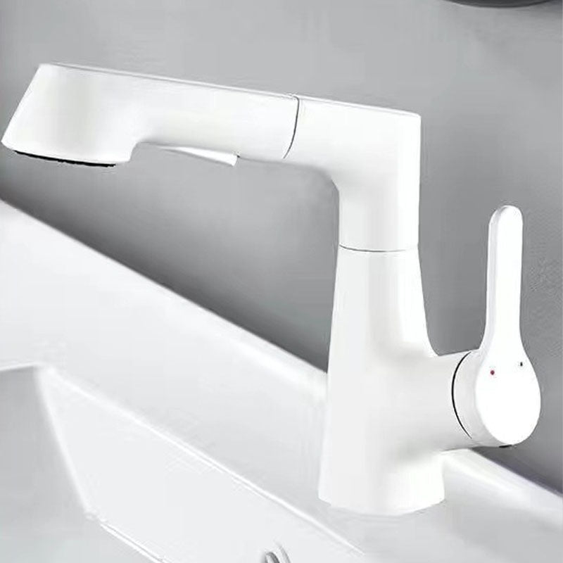 Contemporary Style Faucets Centerset Lever Handles Faucets for Bathroom Blanc Clearhalo 'Accueil' 'Amélioration Domiciliaire' 'bathroom_sink_faucets' 'Ensembles de Lavabo & de Robinet de Toilette' 'home_improvement' 'home_improvement_bathroom_sink_faucets' 'Robinet de Lavabo de Salle de Bain' 'Rénovation et Équipement de Salle de Bain' 6139935