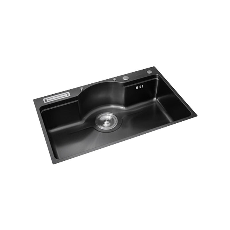Stainless Steel 31" X 19" Kitchen Sink Single Bowl Drop-in Sink in Chrome and Black Clearhalo 'Home Improvement' 'home_improvement' 'home_improvement_kitchen_sinks' 'Kitchen Remodel & Kitchen Fixtures' 'Kitchen Sinks & Faucet Components' 'Kitchen Sinks' 'kitchen_sinks' 6140142