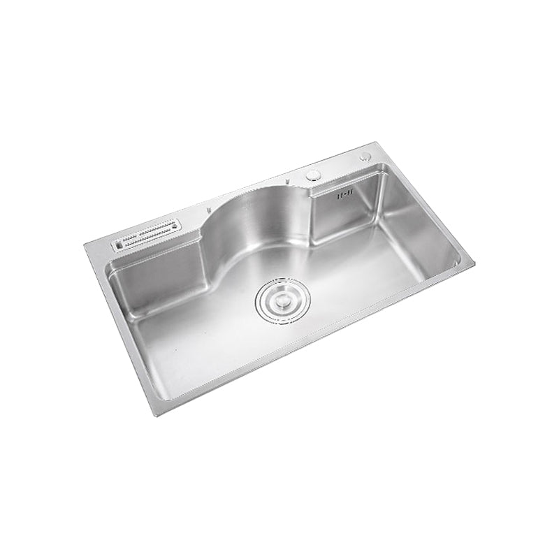 Stainless Steel 31" X 19" Kitchen Sink Single Bowl Drop-in Sink in Chrome and Black Clearhalo 'Home Improvement' 'home_improvement' 'home_improvement_kitchen_sinks' 'Kitchen Remodel & Kitchen Fixtures' 'Kitchen Sinks & Faucet Components' 'Kitchen Sinks' 'kitchen_sinks' 6140143