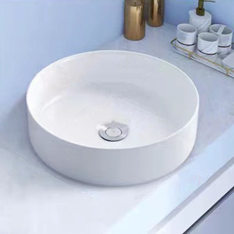 Modern Vessel Bathroom Sink Porcelain White Wash Stand for Bathroom 12"L x 12"W x 5"H Clearhalo 'Bathroom Remodel & Bathroom Fixtures' 'Bathroom Sinks & Faucet Components' 'Bathroom Sinks' 'bathroom_sink' 'Home Improvement' 'home_improvement' 'home_improvement_bathroom_sink' 6140151