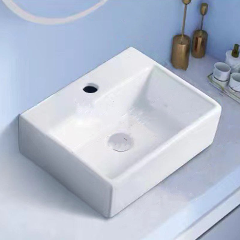 Modern Vessel Bathroom Sink Porcelain White Wash Stand for Bathroom 13"L x 11"W x 5"H Clearhalo 'Bathroom Remodel & Bathroom Fixtures' 'Bathroom Sinks & Faucet Components' 'Bathroom Sinks' 'bathroom_sink' 'Home Improvement' 'home_improvement' 'home_improvement_bathroom_sink' 6140154