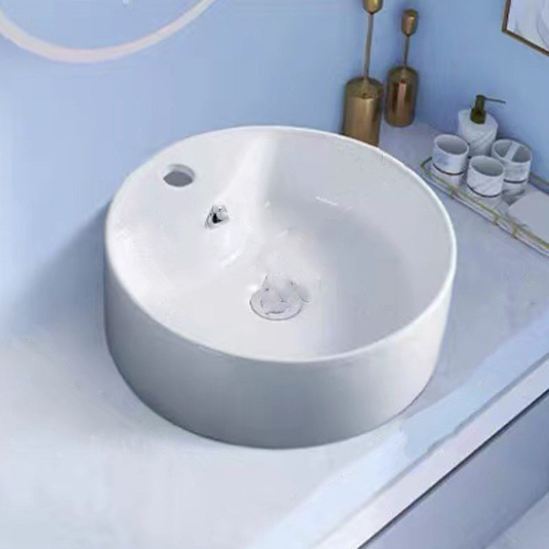 Modern Vessel Bathroom Sink Porcelain White Wash Stand for Bathroom Clearhalo 'Bathroom Remodel & Bathroom Fixtures' 'Bathroom Sinks & Faucet Components' 'Bathroom Sinks' 'bathroom_sink' 'Home Improvement' 'home_improvement' 'home_improvement_bathroom_sink' 6140156