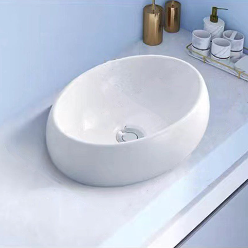 Modern Vessel Bathroom Sink Porcelain White Wash Stand for Bathroom Clearhalo 'Bathroom Remodel & Bathroom Fixtures' 'Bathroom Sinks & Faucet Components' 'Bathroom Sinks' 'bathroom_sink' 'Home Improvement' 'home_improvement' 'home_improvement_bathroom_sink' 6140163
