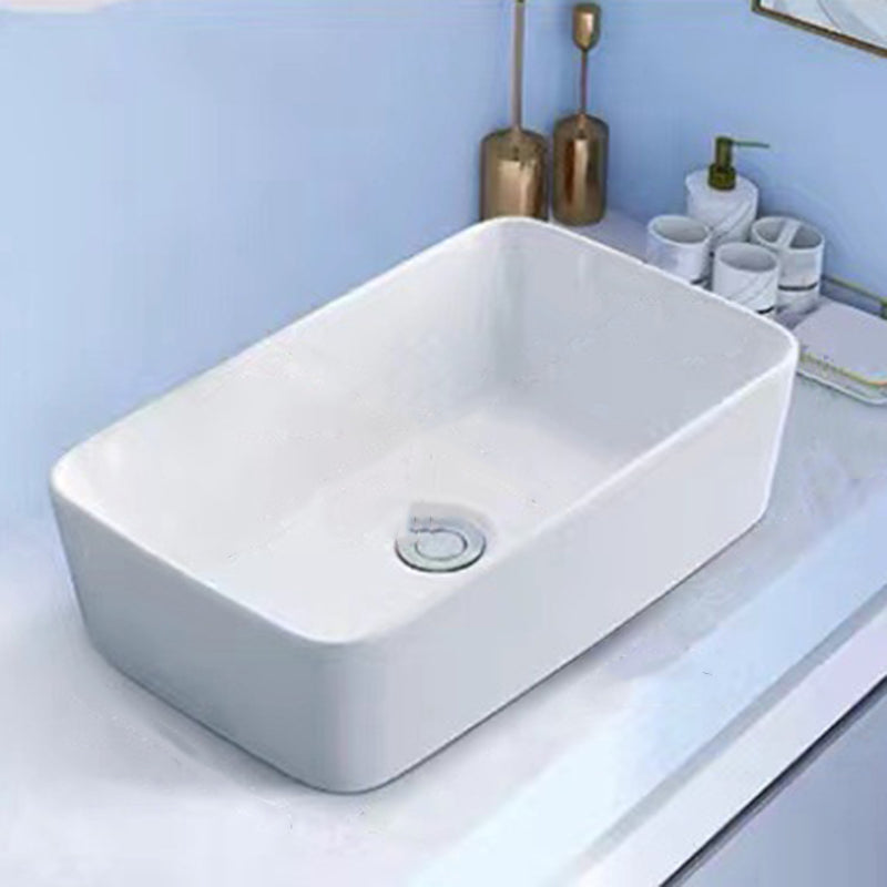 Modern Vessel Bathroom Sink Porcelain White Wash Stand for Bathroom 19"L x 12"W x 5"H Clearhalo 'Bathroom Remodel & Bathroom Fixtures' 'Bathroom Sinks & Faucet Components' 'Bathroom Sinks' 'bathroom_sink' 'Home Improvement' 'home_improvement' 'home_improvement_bathroom_sink' 6140171