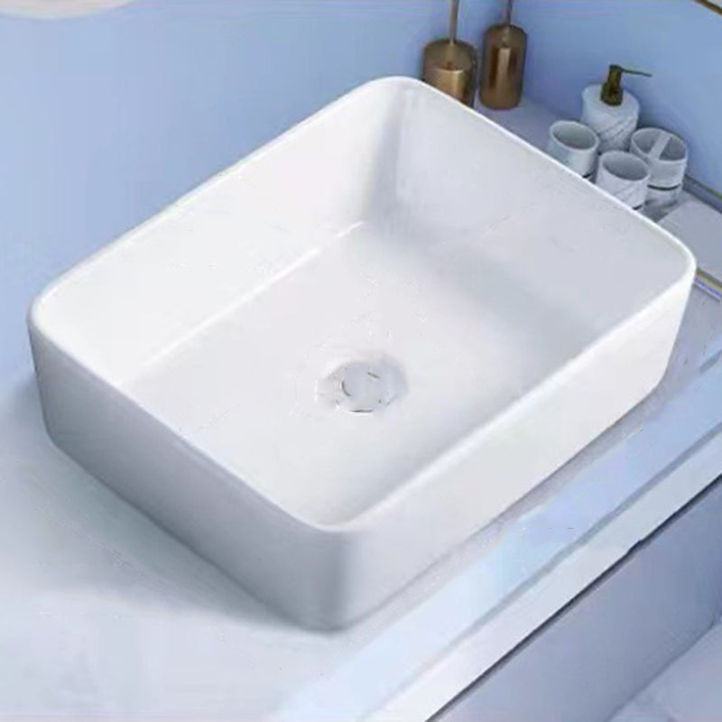 Modern Vessel Bathroom Sink Porcelain White Wash Stand for Bathroom 19"L x 15"W x 5"H Clearhalo 'Bathroom Remodel & Bathroom Fixtures' 'Bathroom Sinks & Faucet Components' 'Bathroom Sinks' 'bathroom_sink' 'Home Improvement' 'home_improvement' 'home_improvement_bathroom_sink' 6140173