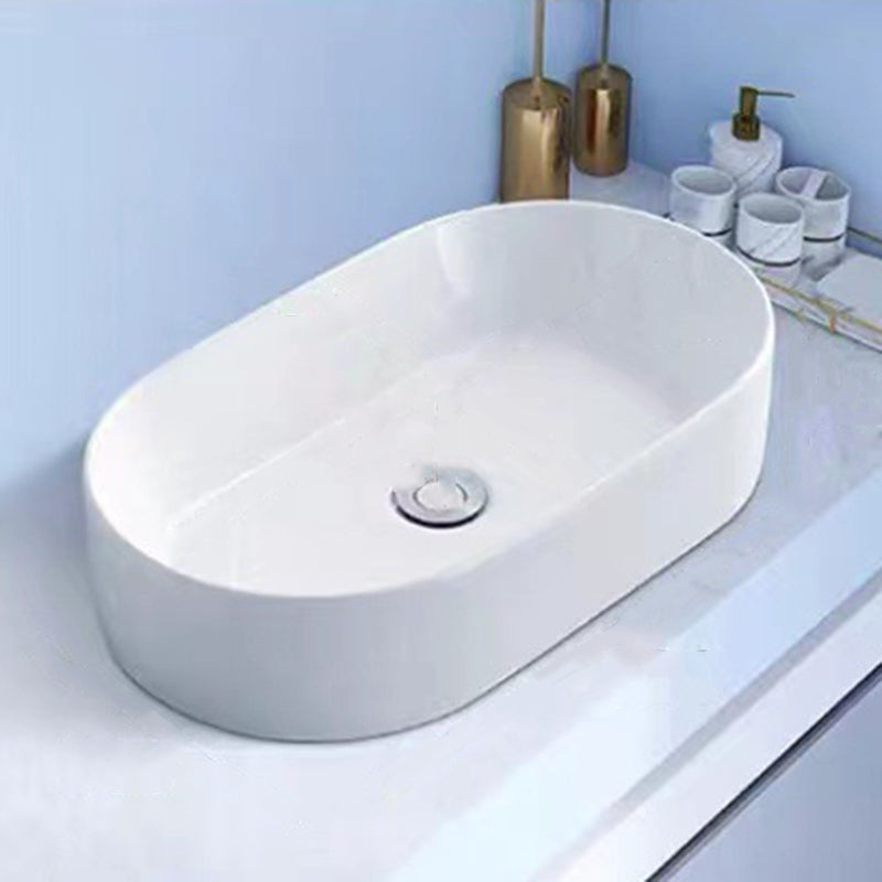 Modern Vessel Bathroom Sink Porcelain White Wash Stand for Bathroom Clearhalo 'Bathroom Remodel & Bathroom Fixtures' 'Bathroom Sinks & Faucet Components' 'Bathroom Sinks' 'bathroom_sink' 'Home Improvement' 'home_improvement' 'home_improvement_bathroom_sink' 6140175