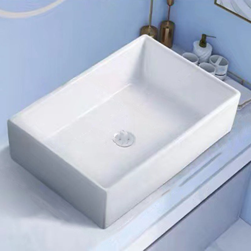 Modern Vessel Bathroom Sink Porcelain White Wash Stand for Bathroom 24"L x 16"W x 7"H Clearhalo 'Bathroom Remodel & Bathroom Fixtures' 'Bathroom Sinks & Faucet Components' 'Bathroom Sinks' 'bathroom_sink' 'Home Improvement' 'home_improvement' 'home_improvement_bathroom_sink' 6140181