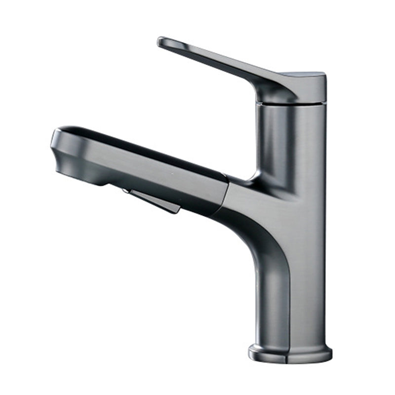 Contemporary Style Centerset Faucets Bathroom Faucets with Lever Handle Clearhalo 'Bathroom Remodel & Bathroom Fixtures' 'Bathroom Sink Faucets' 'Bathroom Sinks & Faucet Components' 'bathroom_sink_faucets' 'Home Improvement' 'home_improvement' 'home_improvement_bathroom_sink_faucets' 6140226