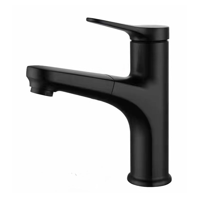 Contemporary Style Centerset Faucets Bathroom Faucets with Lever Handle Black Clearhalo 'Bathroom Remodel & Bathroom Fixtures' 'Bathroom Sink Faucets' 'Bathroom Sinks & Faucet Components' 'bathroom_sink_faucets' 'Home Improvement' 'home_improvement' 'home_improvement_bathroom_sink_faucets' 6140230