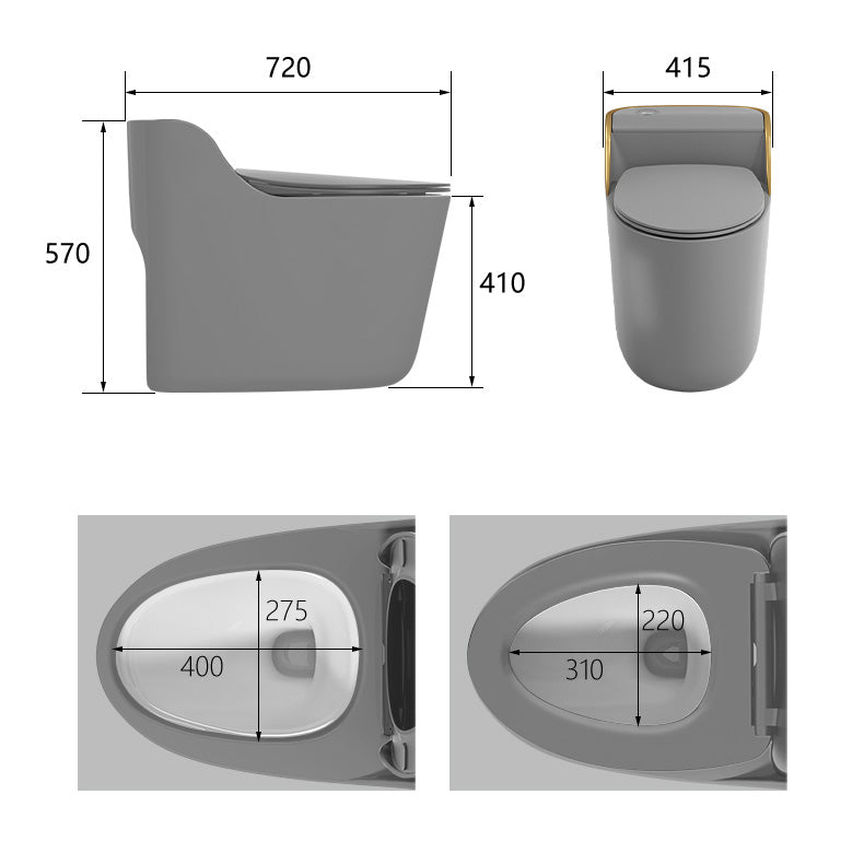 Modern Toilet Bowl Siphon Jet Toilet with Slow Close Seat for Bathroom Clearhalo 'Bathroom Remodel & Bathroom Fixtures' 'Home Improvement' 'home_improvement' 'home_improvement_toilets' 'Toilets & Bidets' 'Toilets' 6142464