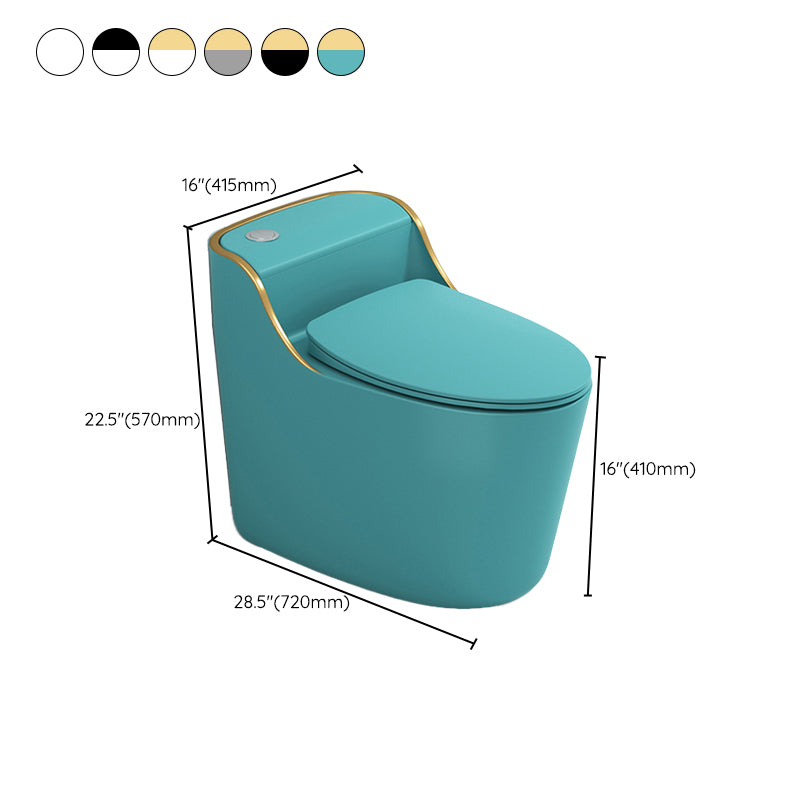 Modern Toilet Bowl Siphon Jet Toilet with Slow Close Seat for Bathroom Clearhalo 'Bathroom Remodel & Bathroom Fixtures' 'Home Improvement' 'home_improvement' 'home_improvement_toilets' 'Toilets & Bidets' 'Toilets' 6142472