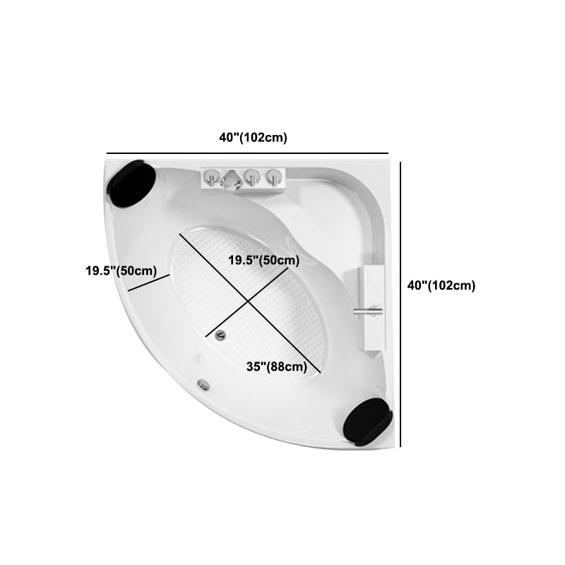 Acrylic Modern Back to Wall Bath Tub Bathroom Corner Bathtub in White Clearhalo 'Bathroom Remodel & Bathroom Fixtures' 'Bathtubs' 'Home Improvement' 'home_improvement' 'home_improvement_bathtubs' 'Showers & Bathtubs' 6142797