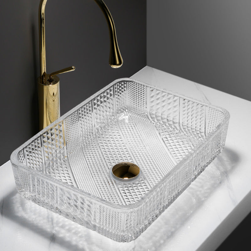 Modern Clear Wash Stand Glass Trough Bathroom Sink for Bathroom Clearhalo 'Bathroom Remodel & Bathroom Fixtures' 'Bathroom Sinks & Faucet Components' 'Bathroom Sinks' 'bathroom_sink' 'Home Improvement' 'home_improvement' 'home_improvement_bathroom_sink' 6149825