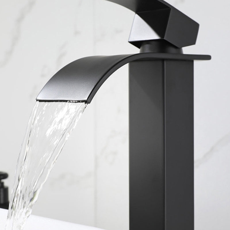 Waterfall Spout Sink Bathroom Faucet Light Luxury Basin Lavatory Faucet Clearhalo 'Bathroom Remodel & Bathroom Fixtures' 'Bathroom Sink Faucets' 'Bathroom Sinks & Faucet Components' 'bathroom_sink_faucets' 'Home Improvement' 'home_improvement' 'home_improvement_bathroom_sink_faucets' 6150675