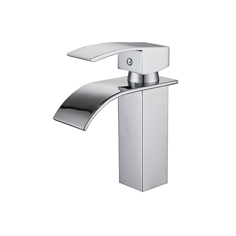 Waterfall Spout Sink Bathroom Faucet Light Luxury Basin Lavatory Faucet Clearhalo 'Bathroom Remodel & Bathroom Fixtures' 'Bathroom Sink Faucets' 'Bathroom Sinks & Faucet Components' 'bathroom_sink_faucets' 'Home Improvement' 'home_improvement' 'home_improvement_bathroom_sink_faucets' 6150680