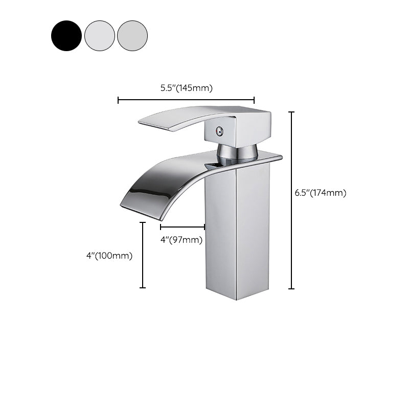 Waterfall Spout Sink Bathroom Faucet Light Luxury Basin Lavatory Faucet Clearhalo 'Bathroom Remodel & Bathroom Fixtures' 'Bathroom Sink Faucets' 'Bathroom Sinks & Faucet Components' 'bathroom_sink_faucets' 'Home Improvement' 'home_improvement' 'home_improvement_bathroom_sink_faucets' 6150683