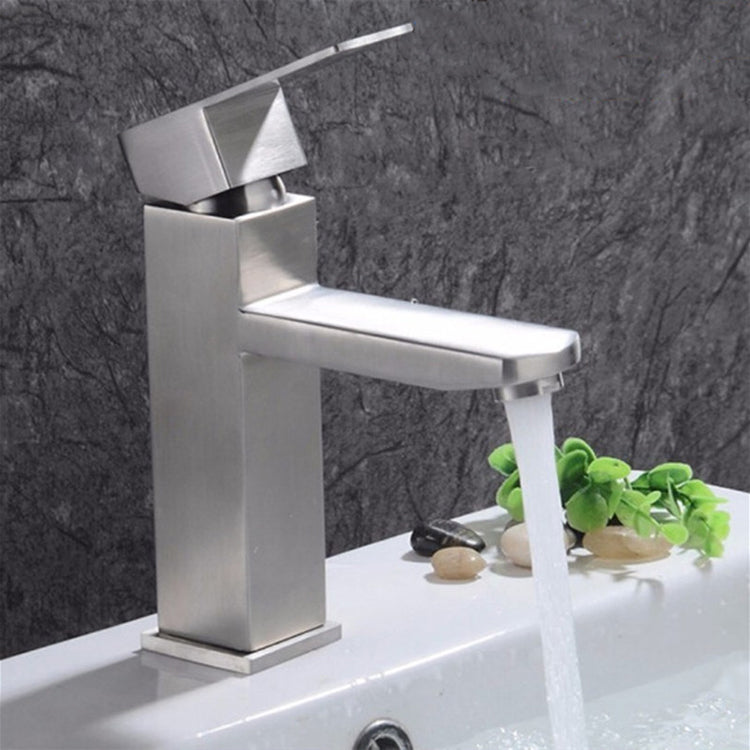 Contemporary Style Faucets One Lever Handles Vessel Sink Bathroom Faucet Textured Silver Clearhalo 'Bathroom Remodel & Bathroom Fixtures' 'Bathroom Sink Faucets' 'Bathroom Sinks & Faucet Components' 'bathroom_sink_faucets' 'Home Improvement' 'home_improvement' 'home_improvement_bathroom_sink_faucets' 6151526