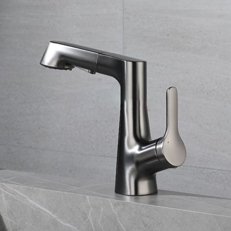 Modern Bathroom Faucet Solid Color Metal Centerset Lavatory Faucet Clearhalo 'Bathroom Remodel & Bathroom Fixtures' 'Bathroom Sink Faucets' 'Bathroom Sinks & Faucet Components' 'bathroom_sink_faucets' 'Home Improvement' 'home_improvement' 'home_improvement_bathroom_sink_faucets' 6151557