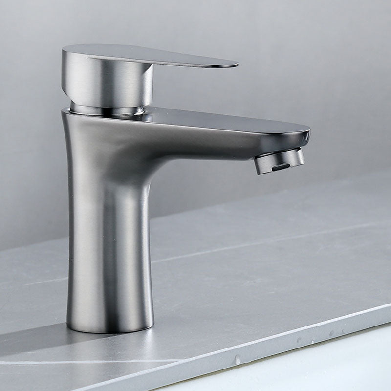 Contemporary Stainless Steel Vessel Faucet Lever Handles Low Arc Vessel Faucet Clearhalo 'Bathroom Remodel & Bathroom Fixtures' 'Bathroom Sink Faucets' 'Bathroom Sinks & Faucet Components' 'bathroom_sink_faucets' 'Home Improvement' 'home_improvement' 'home_improvement_bathroom_sink_faucets' 6151999