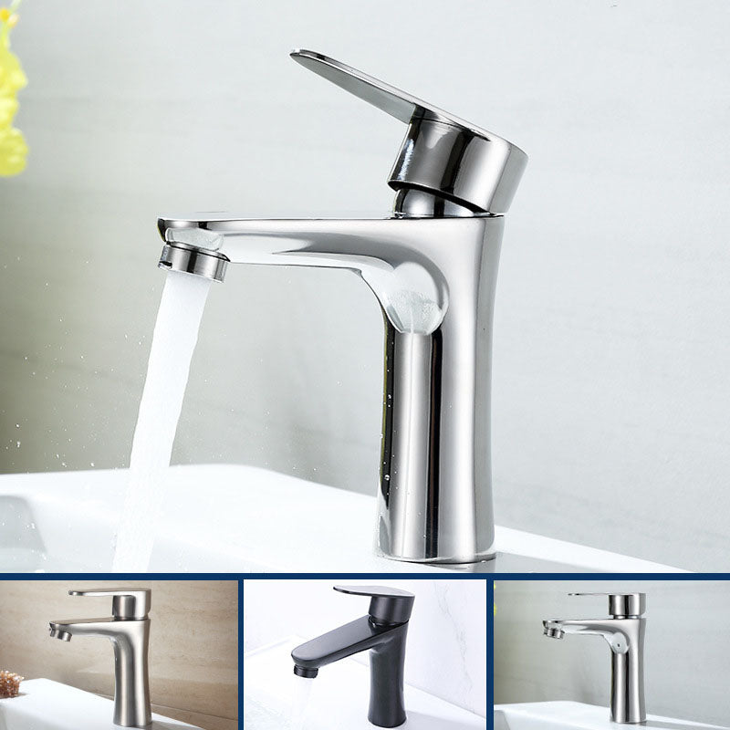 Contemporary Stainless Steel Vessel Faucet Lever Handles Low Arc Vessel Faucet Clearhalo 'Bathroom Remodel & Bathroom Fixtures' 'Bathroom Sink Faucets' 'Bathroom Sinks & Faucet Components' 'bathroom_sink_faucets' 'Home Improvement' 'home_improvement' 'home_improvement_bathroom_sink_faucets' 6152004