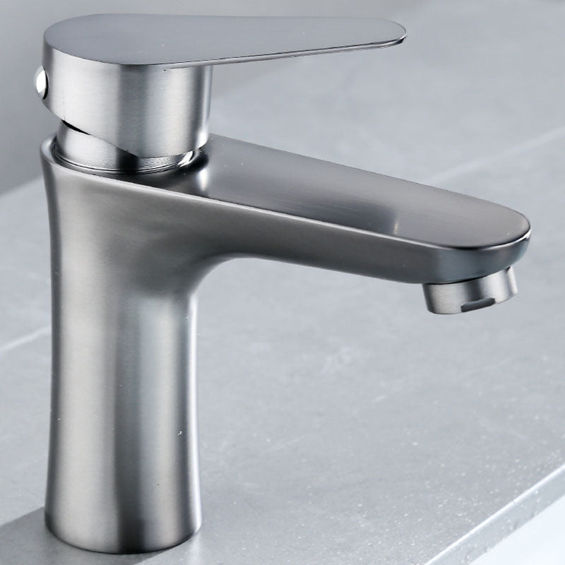 Contemporary Stainless Steel Vessel Faucet Lever Handles Low Arc Vessel Faucet Clearhalo 'Bathroom Remodel & Bathroom Fixtures' 'Bathroom Sink Faucets' 'Bathroom Sinks & Faucet Components' 'bathroom_sink_faucets' 'Home Improvement' 'home_improvement' 'home_improvement_bathroom_sink_faucets' 6152006