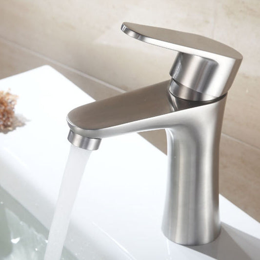 Contemporary Stainless Steel Vessel Faucet Lever Handles Low Arc Vessel Faucet Clearhalo 'Bathroom Remodel & Bathroom Fixtures' 'Bathroom Sink Faucets' 'Bathroom Sinks & Faucet Components' 'bathroom_sink_faucets' 'Home Improvement' 'home_improvement' 'home_improvement_bathroom_sink_faucets' 6152012