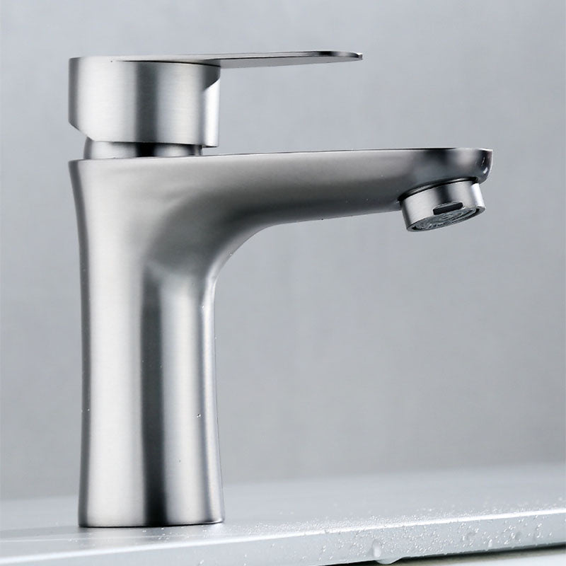 Contemporary Stainless Steel Vessel Faucet Lever Handles Low Arc Vessel Faucet Clearhalo 'Bathroom Remodel & Bathroom Fixtures' 'Bathroom Sink Faucets' 'Bathroom Sinks & Faucet Components' 'bathroom_sink_faucets' 'Home Improvement' 'home_improvement' 'home_improvement_bathroom_sink_faucets' 6152016