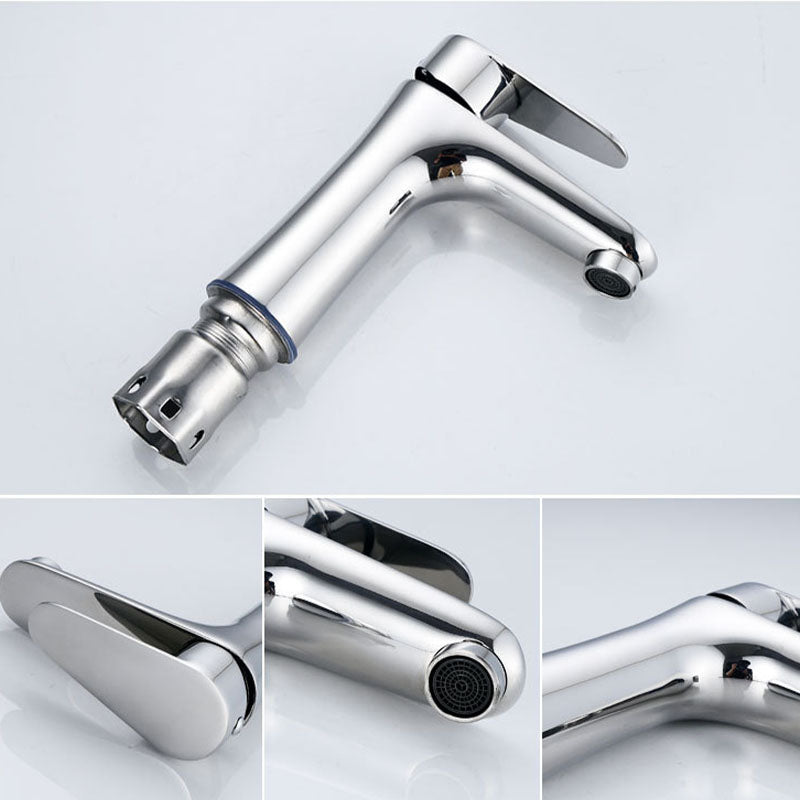 Contemporary Stainless Steel Vessel Faucet Lever Handles Low Arc Vessel Faucet Clearhalo 'Bathroom Remodel & Bathroom Fixtures' 'Bathroom Sink Faucets' 'Bathroom Sinks & Faucet Components' 'bathroom_sink_faucets' 'Home Improvement' 'home_improvement' 'home_improvement_bathroom_sink_faucets' 6152017