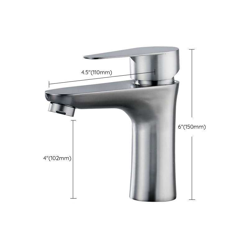 Contemporary Stainless Steel Vessel Faucet Lever Handles Low Arc Vessel Faucet Clearhalo 'Bathroom Remodel & Bathroom Fixtures' 'Bathroom Sink Faucets' 'Bathroom Sinks & Faucet Components' 'bathroom_sink_faucets' 'Home Improvement' 'home_improvement' 'home_improvement_bathroom_sink_faucets' 6152023