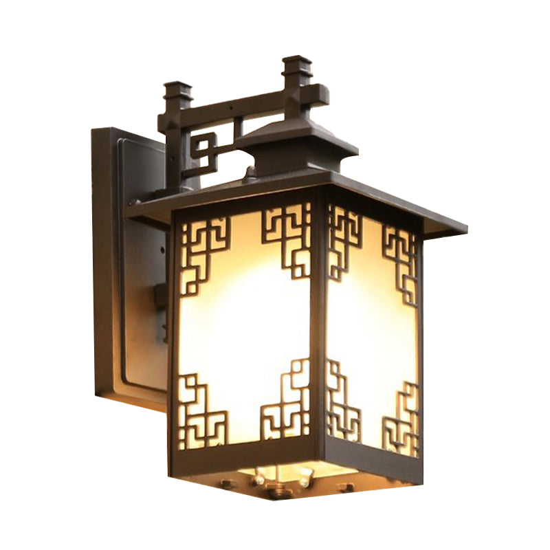 Aluminum Black Finish Sconce Window Dressing 1-Head Countryside Wall Mounted Lamp with Open Bottom Design Clearhalo 'Wall Lamps & Sconces' 'Wall Lights' Lighting' 615516