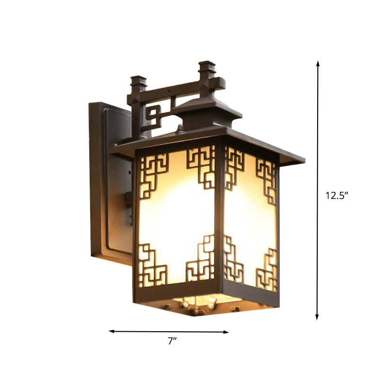 Aluminum Black Finish Sconce Window Dressing 1-Head Countryside Wall Mounted Lamp with Open Bottom Design Clearhalo 'Wall Lamps & Sconces' 'Wall Lights' Lighting' 615517