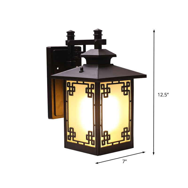 Aluminum Black Finish Sconce Window Dressing 1-Head Countryside Wall Mounted Lamp with Open Bottom Design Clearhalo 'Wall Lamps & Sconces' 'Wall Lights' Lighting' 615521