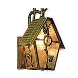 1 Head House Shape Wall Sconce Light Farmhouse Bronze Clear/Frosted/Ribbed Glass Wall Mounted Lighting Clearhalo 'Wall Lamps & Sconces' 'Wall Lights' Lighting' 615692