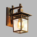 Coffee Finish 1 Head Wall Sconce Lighting Country Pavilion Metal Wall Lamp Fixture with Clear Glass Shade, 8.5"/11" Width Clearhalo 'Wall Lamps & Sconces' 'Wall Lights' Lighting' 615739