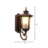 Acorn Outdoor Wall Mounted Light Farmhouse White Ribbed Glass 1-Bulb Coffee Up/Down Wall Lamp Sconce Clearhalo 'Wall Lamps & Sconces' 'Wall Lights' Lighting' 615830