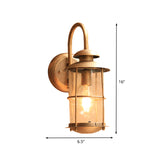 Brass 1 Light Wall Light Fixture Country Water Glass Bamboo Shape Wall Mounted Lamp Clearhalo 'Wall Lamps & Sconces' 'Wall Lights' Lighting' 615843