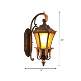 Dark Coffee 1-Head Sconce Lighting Farmhouse Metal Curving Wall Mount Lamp Fixture for Corner Clearhalo 'Wall Lamps & Sconces' 'Wall Lights' Lighting' 615953