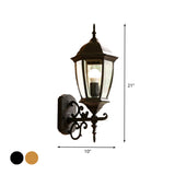 Clear Glass Pinecone Sconce Light Lodges 1 Head Outdoor Wall Mounted Lamp in Black/Bronze Clearhalo 'Wall Lamps & Sconces' 'Wall Lights' Lighting' 615958