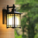 Black Tokyo Pavilion Sconce Light Fixture Rustic Milk Frosted Glass 1-Head Outdoor Wall Mount Lamp Clearhalo 'Wall Lamps & Sconces' 'Wall Lights' Lighting' 615981