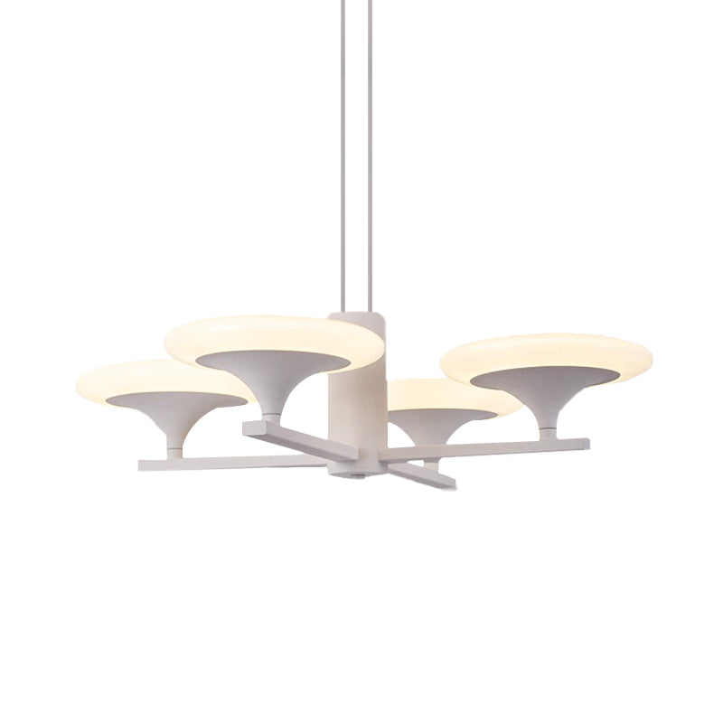 White Radial Chandelier Pendant Light Modern 5 Heads 23.5"/28" Wide Acrylic LED Up Hanging Lamp in White/Warm Light Clearhalo 'Ceiling Lights' 'Chandeliers' 'Modern Chandeliers' 'Modern' Lighting' 616017