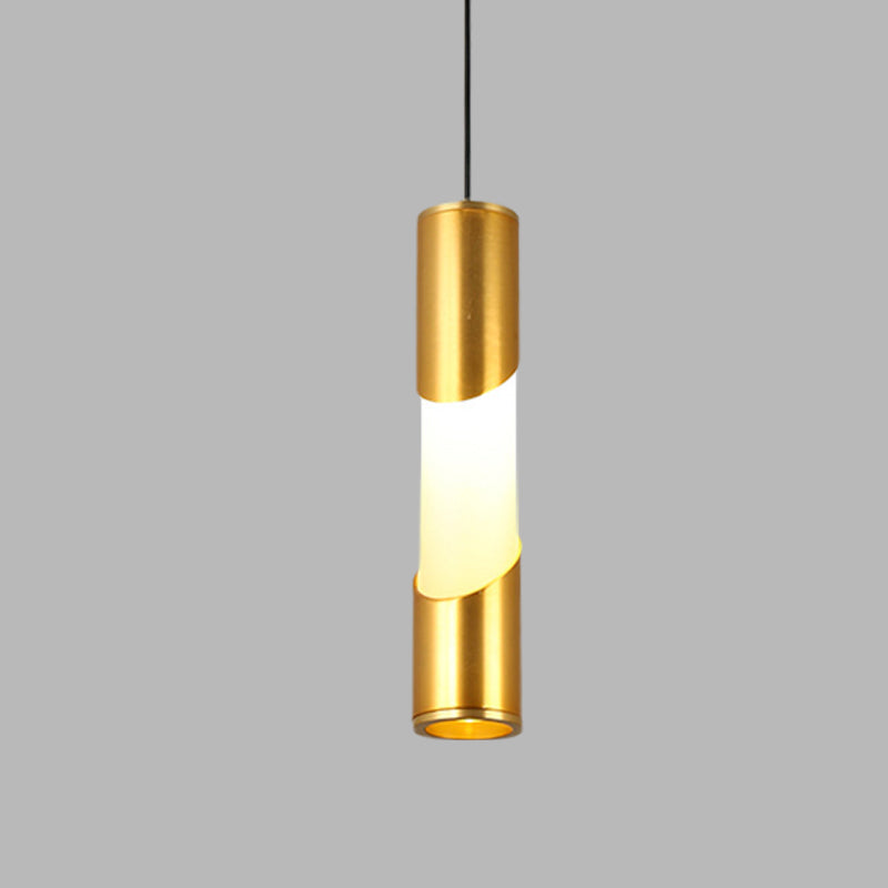 Gold Tube Pendant Lighting Simple LED Metallic Hanging Lamp for Restaurant in Warm/White Light Clearhalo 'Ceiling Lights' 'Modern Pendants' 'Modern' 'Pendant Lights' 'Pendants' Lighting' 616032