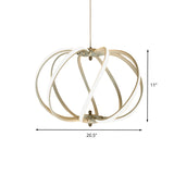 White Drum Cage Chandelier Lighting Modernism LED Acrylic Ceiling Pendant over Dining Table in White/Warm Light Clearhalo 'Ceiling Lights' 'Chandeliers' 'Modern Chandeliers' 'Modern' Lighting' 616082