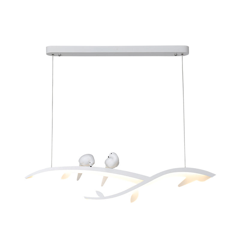 Acrylic Branch Suspension Light Modernist LED White Pendant Ceiling Lamp with Bird Decor in White/Warm Light Clearhalo 'Ceiling Lights' 'Modern Pendants' 'Modern' 'Pendant Lights' 'Pendants' Lighting' 616096