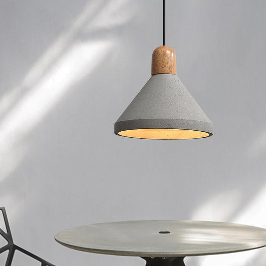 1 Head Pendant Lighting with Conic Shade Cement Farmhouse Bar Ceiling Fixture in Grey Clearhalo 'Ceiling Lights' 'Modern Pendants' 'Modern' 'Pendant Lights' 'Pendants' Lighting' 616533